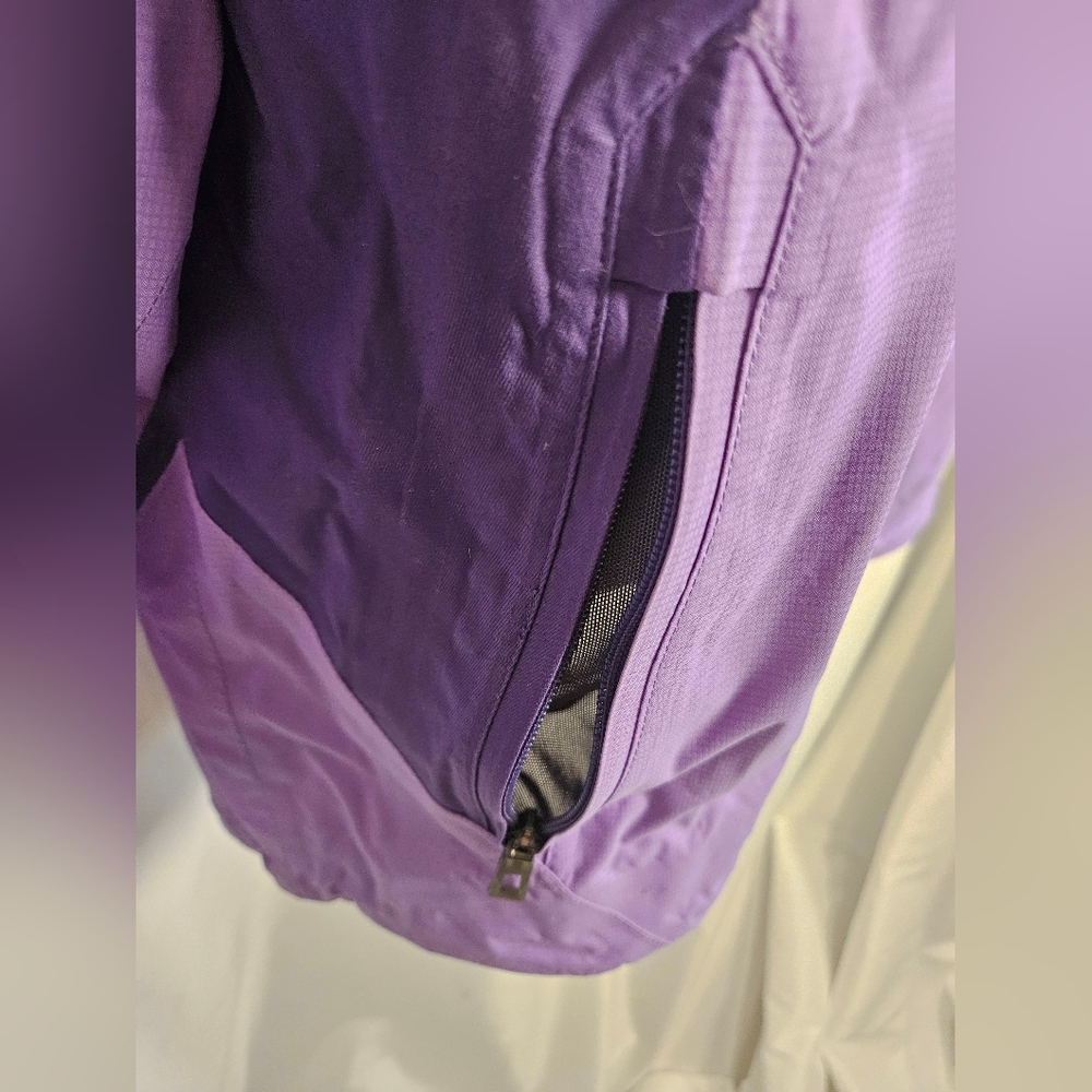 L.L.Bean Women’s Reg 3-in-1 Jacket Purple Polartec Fleece Liner Weather Channel - Picture 3 of 10